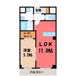 宇都宮駅 徒歩13分 4階の物件間取画像